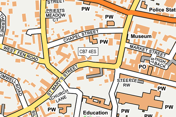 CB7 4ES map - OS OpenMap – Local (Ordnance Survey)