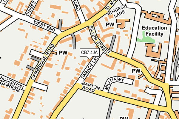CB7 4JA map - OS OpenMap – Local (Ordnance Survey)