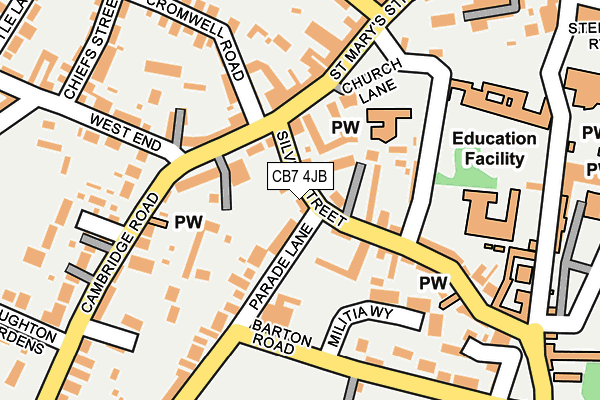 CB7 4JB map - OS OpenMap – Local (Ordnance Survey)