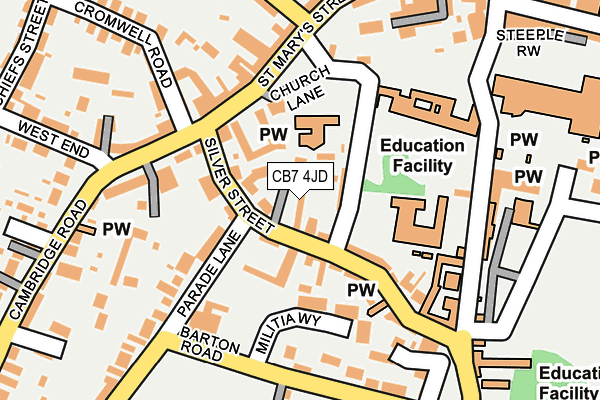 CB7 4JD map - OS OpenMap – Local (Ordnance Survey)