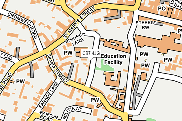 CB7 4JG map - OS OpenMap – Local (Ordnance Survey)