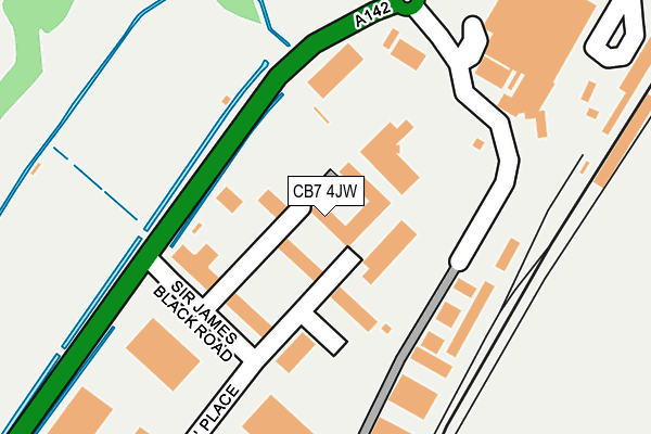 CB7 4JW map - OS OpenMap – Local (Ordnance Survey)