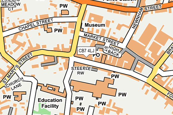 CB7 4LJ map - OS OpenMap – Local (Ordnance Survey)