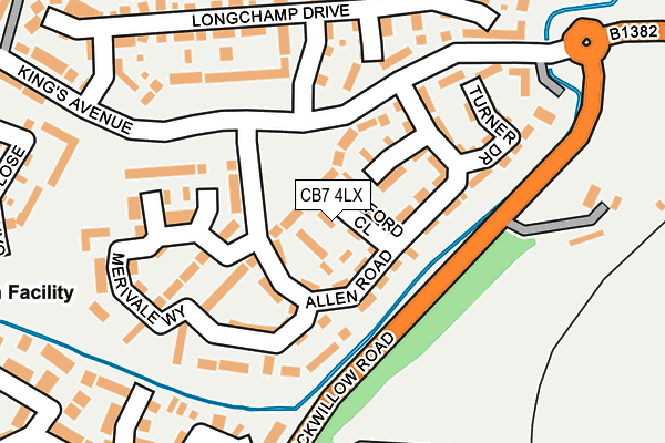 CB7 4LX map - OS OpenMap – Local (Ordnance Survey)