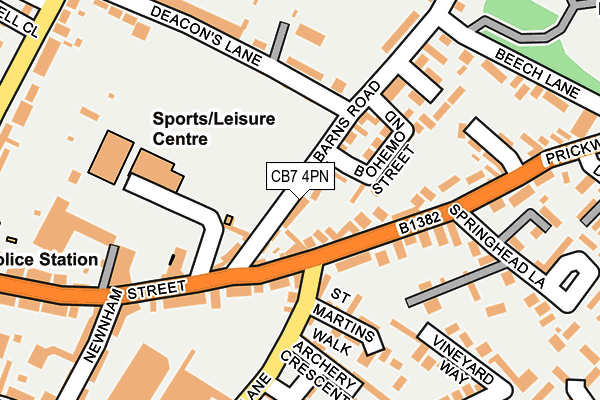 CB7 4PN map - OS OpenMap – Local (Ordnance Survey)