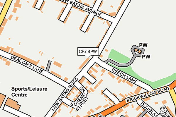 CB7 4PW map - OS OpenMap – Local (Ordnance Survey)