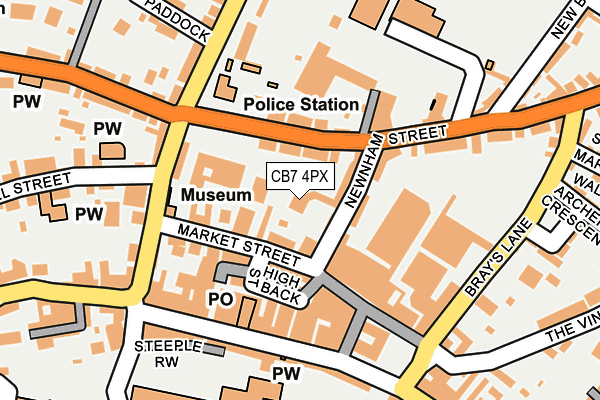CB7 4PX map - OS OpenMap – Local (Ordnance Survey)