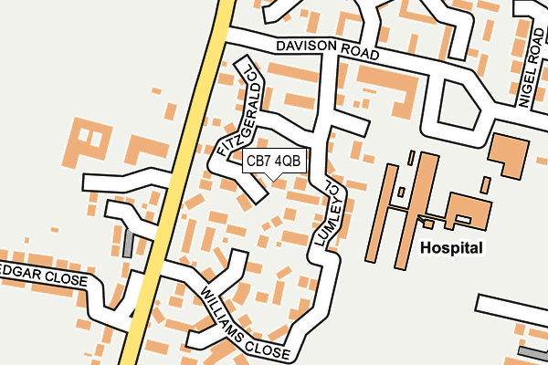 CB7 4QB map - OS OpenMap – Local (Ordnance Survey)