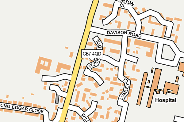 CB7 4QD map - OS OpenMap – Local (Ordnance Survey)