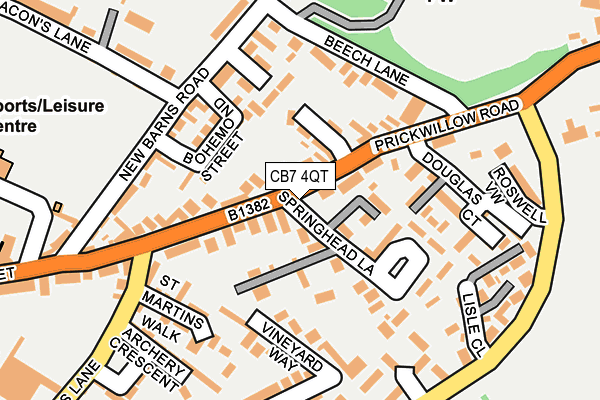 CB7 4QT map - OS OpenMap – Local (Ordnance Survey)