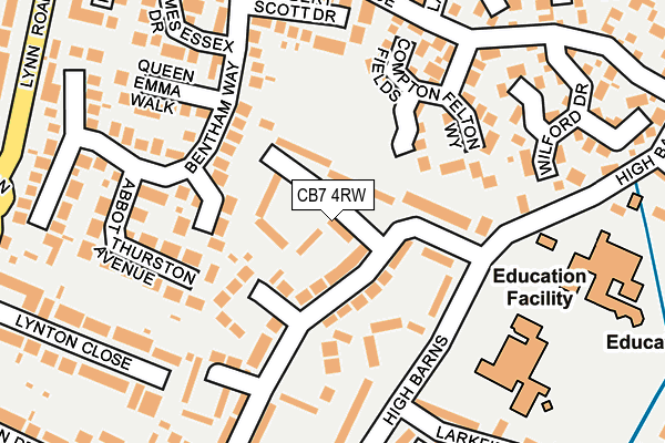 CB7 4RW map - OS OpenMap – Local (Ordnance Survey)