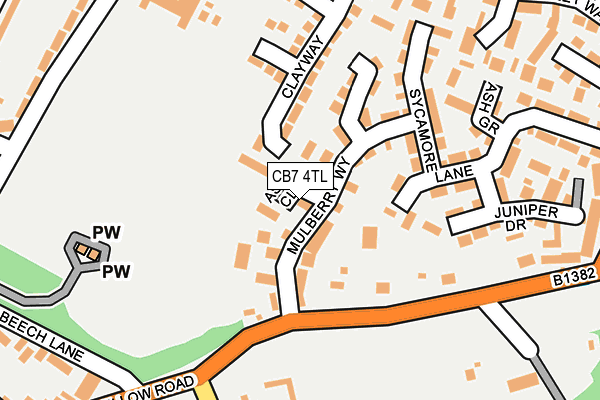 CB7 4TL map - OS OpenMap – Local (Ordnance Survey)