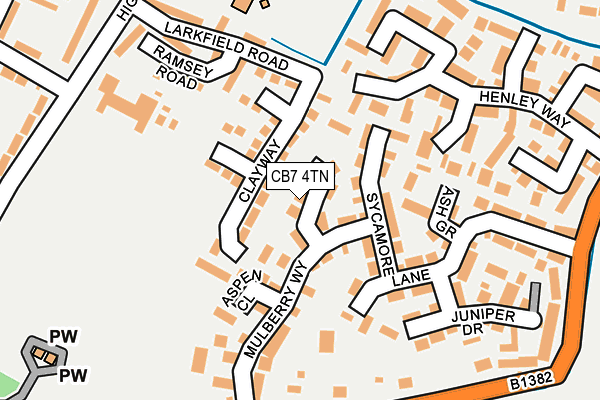 CB7 4TN map - OS OpenMap – Local (Ordnance Survey)