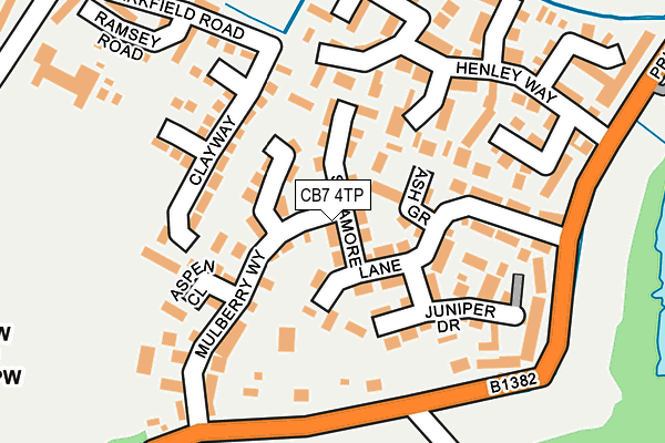 CB7 4TP map - OS OpenMap – Local (Ordnance Survey)