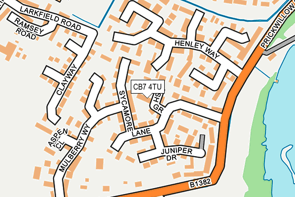 CB7 4TU map - OS OpenMap – Local (Ordnance Survey)