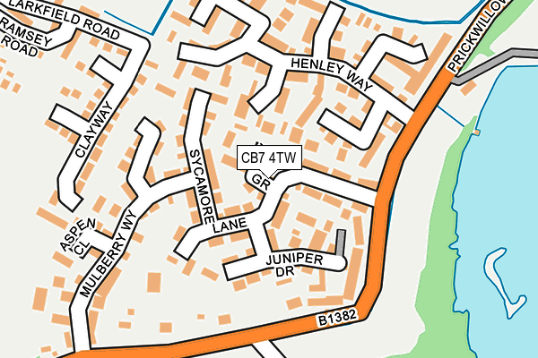CB7 4TW map - OS OpenMap – Local (Ordnance Survey)