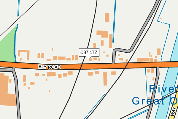 CB7 4TZ map - OS OpenMap – Local (Ordnance Survey)