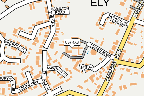 CB7 4XS map - OS OpenMap – Local (Ordnance Survey)