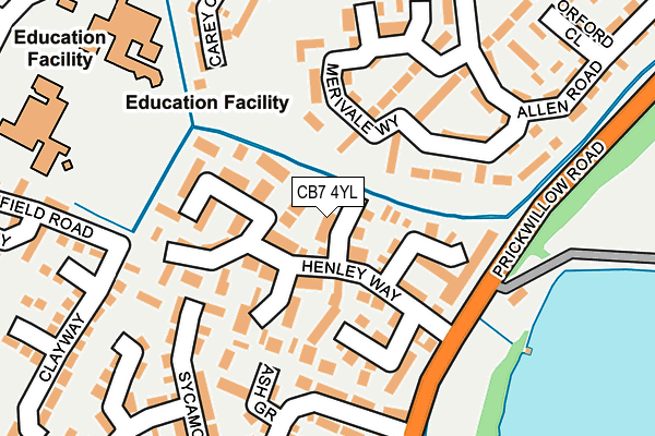 CB7 4YL map - OS OpenMap – Local (Ordnance Survey)