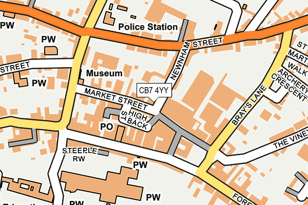 CB7 4YY map - OS OpenMap – Local (Ordnance Survey)