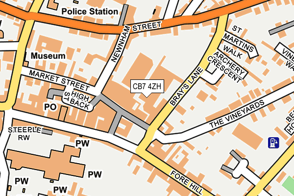 CB7 4ZH map - OS OpenMap – Local (Ordnance Survey)