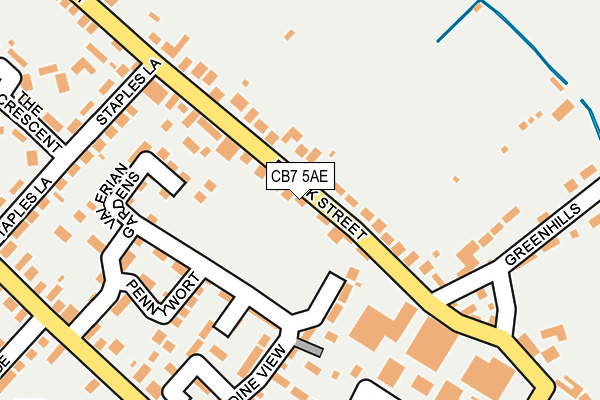 CB7 5AE map - OS OpenMap – Local (Ordnance Survey)