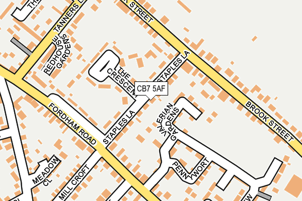 CB7 5AF map - OS OpenMap – Local (Ordnance Survey)