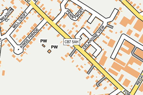 CB7 5AH map - OS OpenMap – Local (Ordnance Survey)