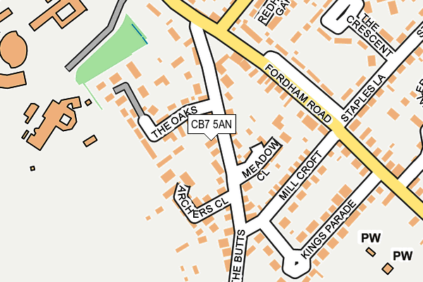 CB7 5AN map - OS OpenMap – Local (Ordnance Survey)