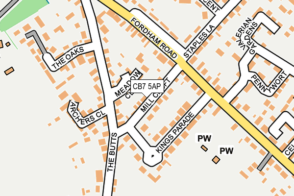 CB7 5AP map - OS OpenMap – Local (Ordnance Survey)