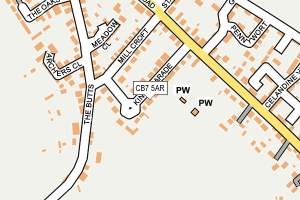 CB7 5AR map - OS OpenMap – Local (Ordnance Survey)