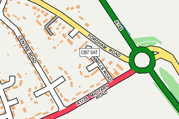CB7 5AT map - OS OpenMap – Local (Ordnance Survey)