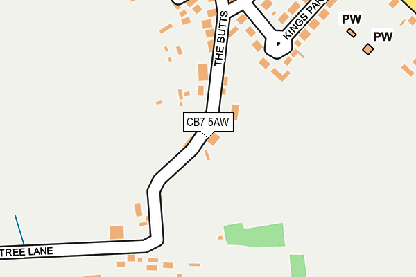 CB7 5AW map - OS OpenMap – Local (Ordnance Survey)