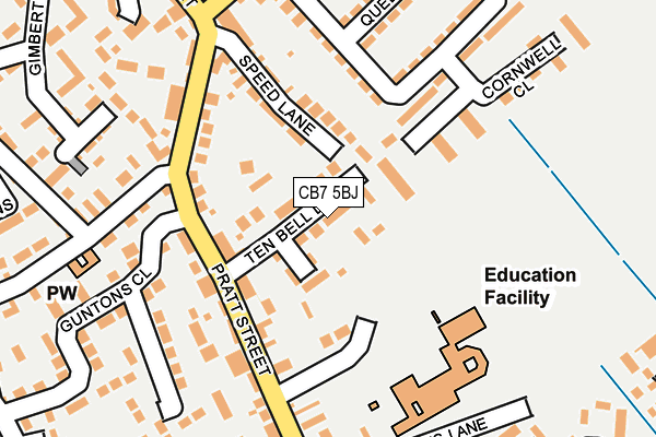 CB7 5BJ map - OS OpenMap – Local (Ordnance Survey)