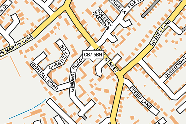 CB7 5BN map - OS OpenMap – Local (Ordnance Survey)