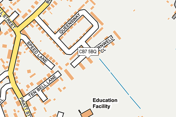 CB7 5BQ map - OS OpenMap – Local (Ordnance Survey)