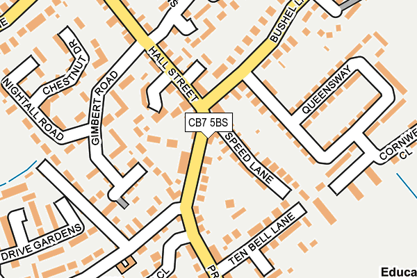 CB7 5BS map - OS OpenMap – Local (Ordnance Survey)