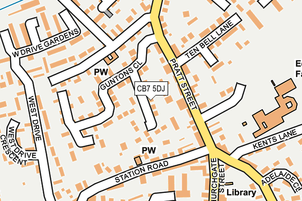 CB7 5DJ map - OS OpenMap – Local (Ordnance Survey)