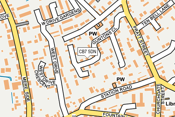CB7 5DN map - OS OpenMap – Local (Ordnance Survey)