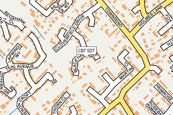 CB7 5DT map - OS OpenMap – Local (Ordnance Survey)
