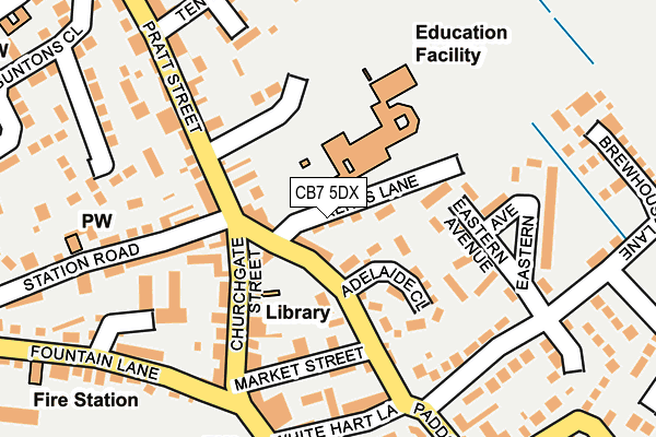 CB7 5DX map - OS OpenMap – Local (Ordnance Survey)