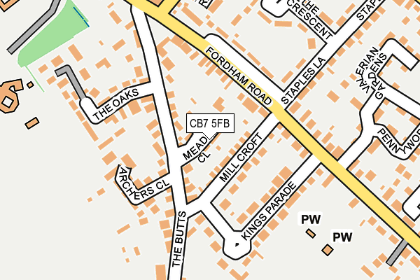 CB7 5FB map - OS OpenMap – Local (Ordnance Survey)