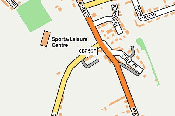 CB7 5GF map - OS OpenMap – Local (Ordnance Survey)