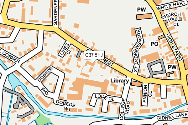CB7 5HJ map - OS OpenMap – Local (Ordnance Survey)