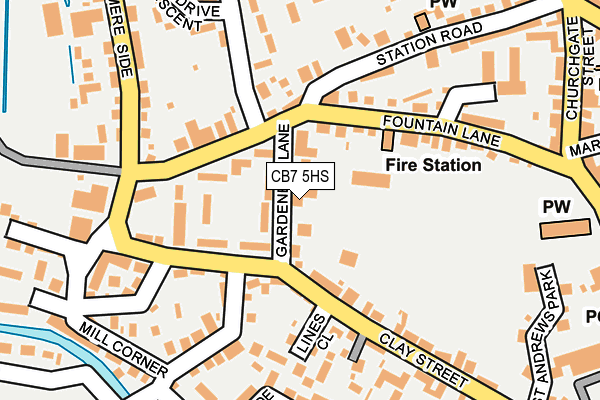 CB7 5HS map - OS OpenMap – Local (Ordnance Survey)