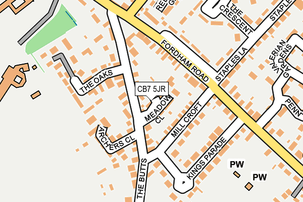 CB7 5JR map - OS OpenMap – Local (Ordnance Survey)