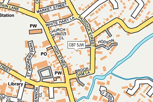 CB7 5JW map - OS OpenMap – Local (Ordnance Survey)