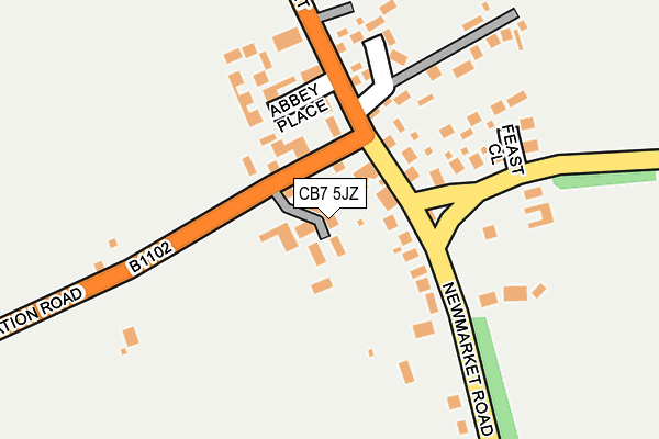 CB7 5JZ map - OS OpenMap – Local (Ordnance Survey)