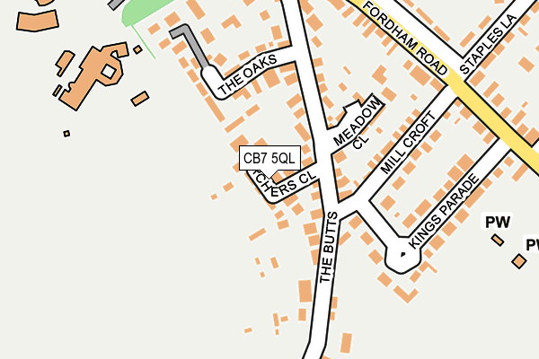 CB7 5QL map - OS OpenMap – Local (Ordnance Survey)