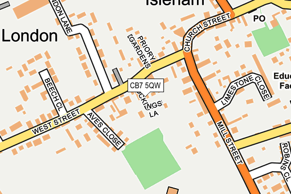 CB7 5QW map - OS OpenMap – Local (Ordnance Survey)